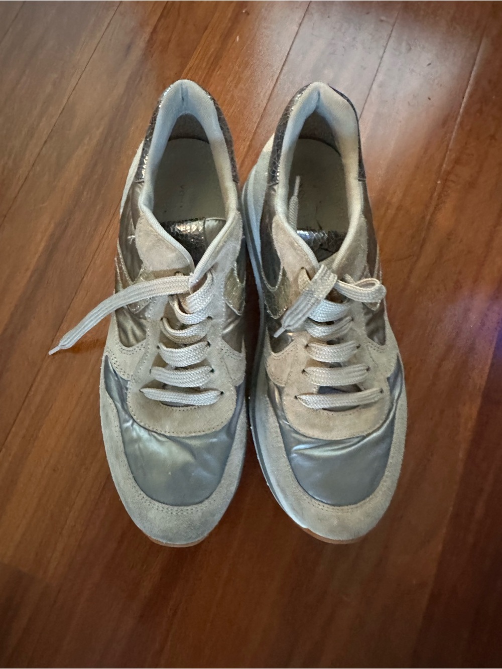 Voile Blanche Silver and Light Gray Women's Sneakers